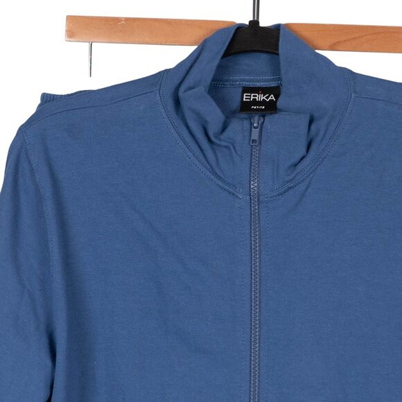 Erika Jogger Set Womens PXL 2 Piece Blue Cotton Zip Jacket Elastic Waist Pants - Picture 2 of 8